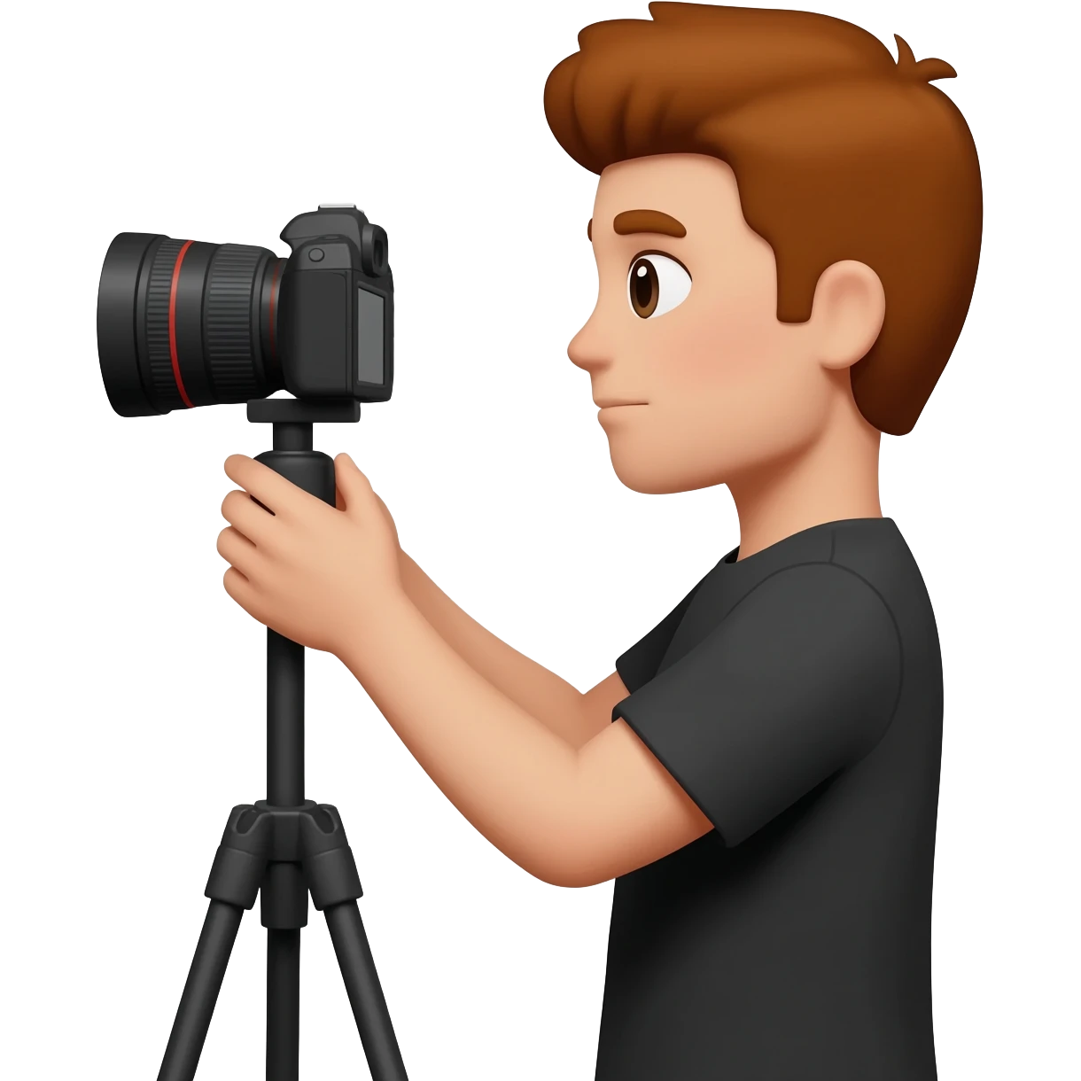 a human setting a camera up emoji