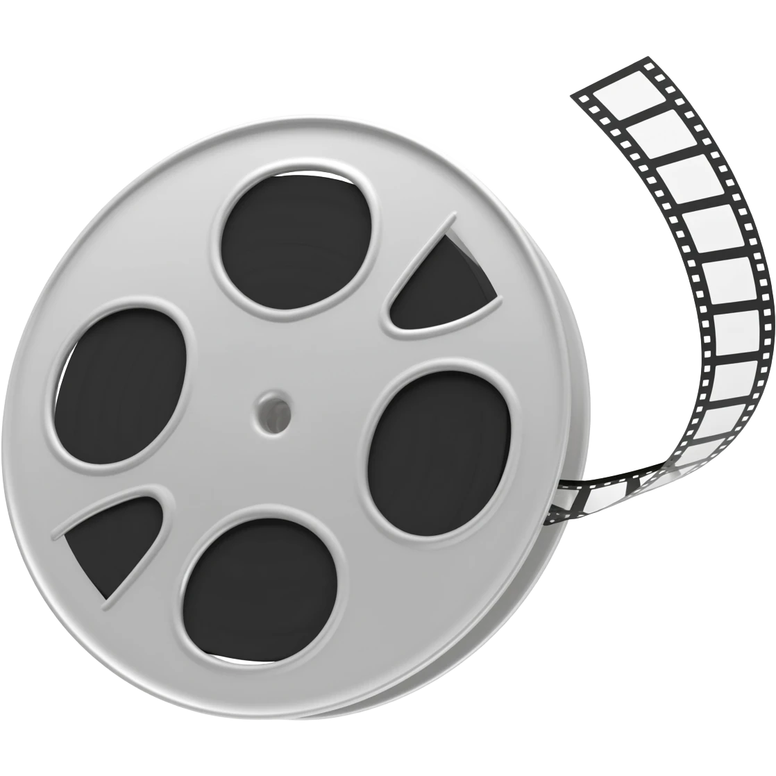 35mm movie film reel with a snippet of film sticking emoji