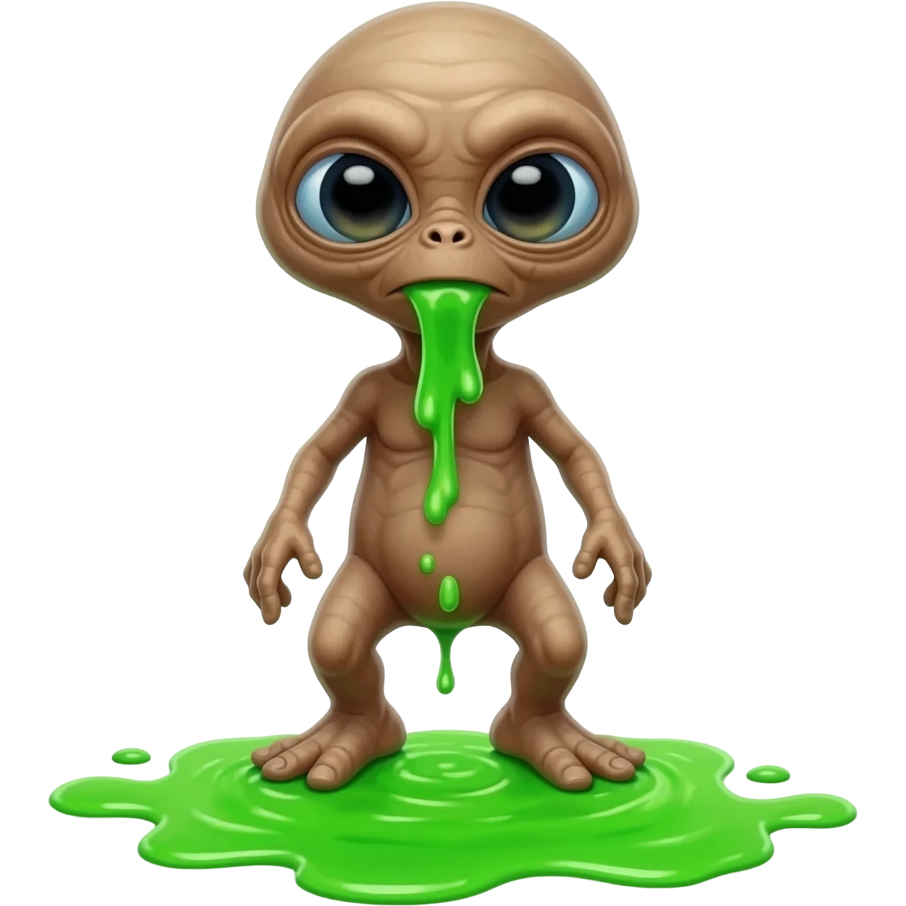 E.T. The Extra-Terrestrial from the movie puking green liquid emoji