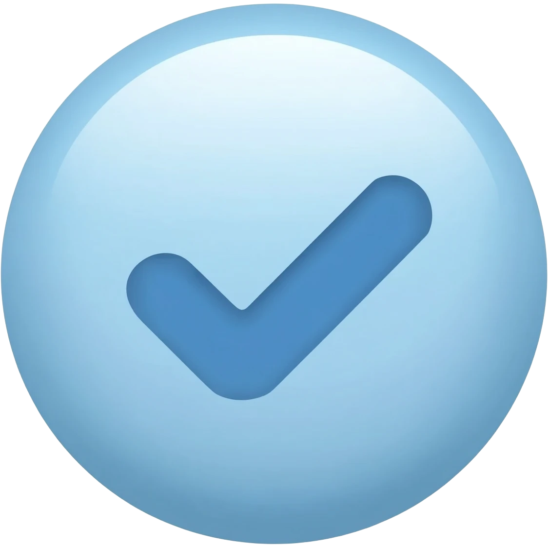 Quiero un emoji que sea de con icono de verificación azul claro y redondo emoji