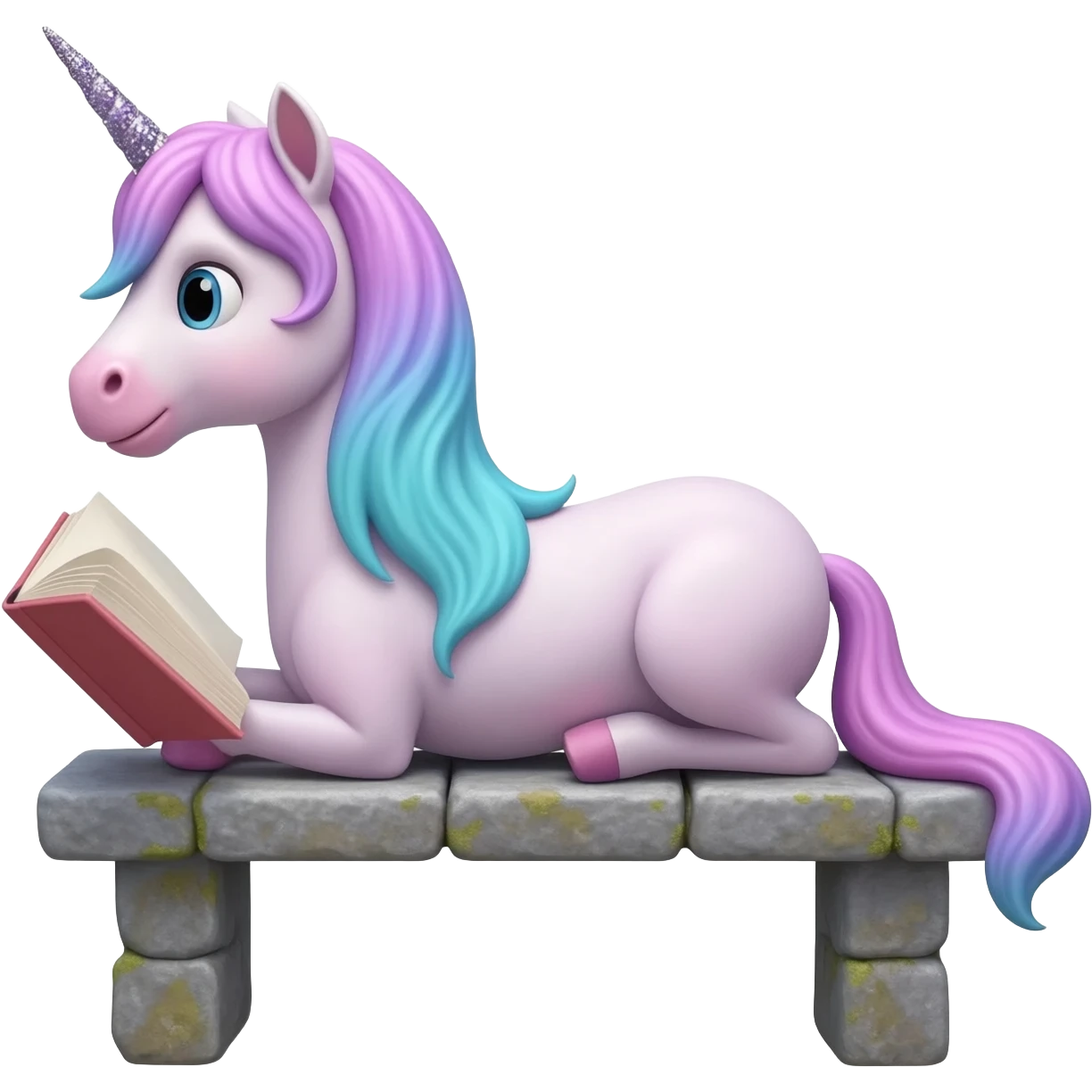 unicorn laying  learning emoji