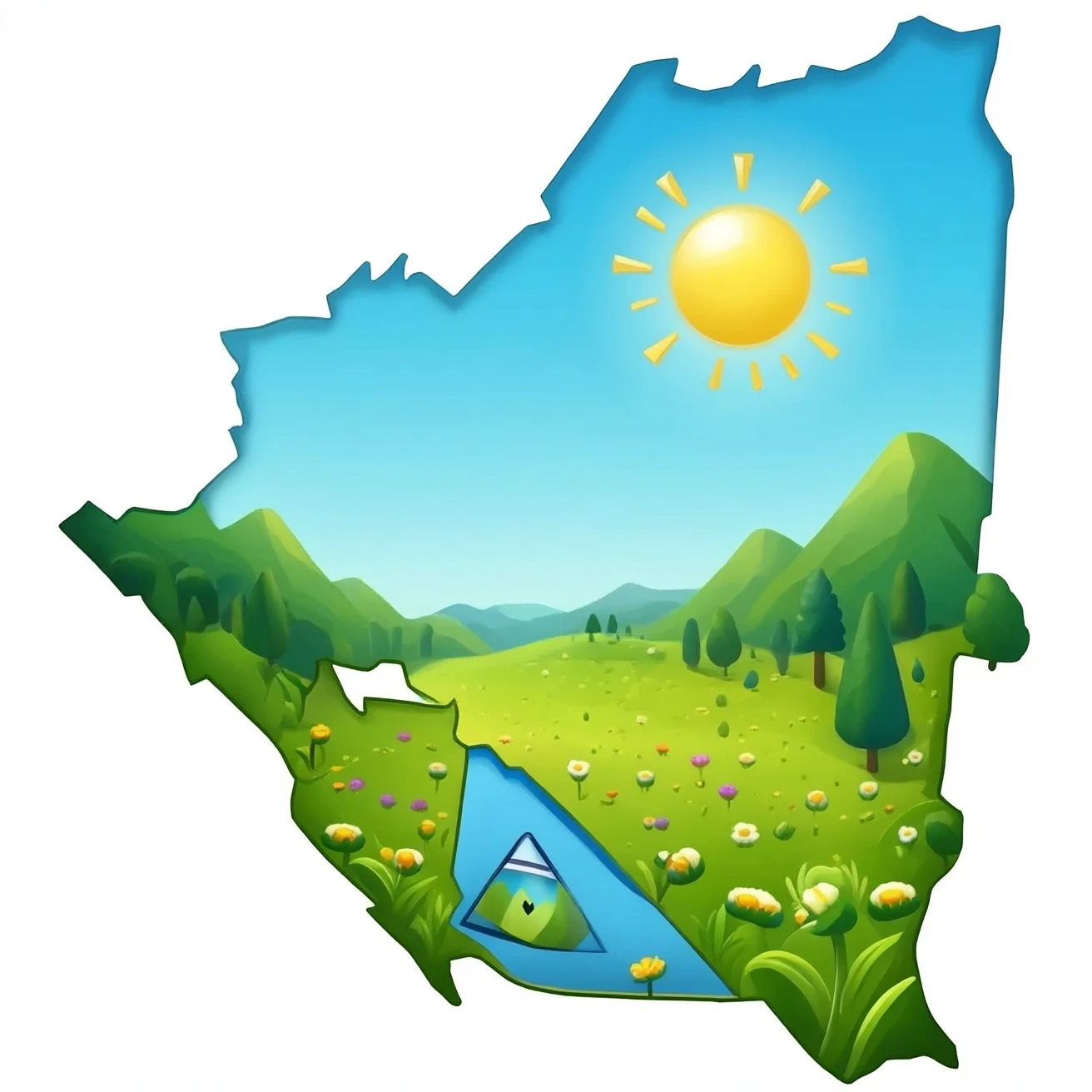 mapa de nicaragua con flores de sacuanjoche emoji