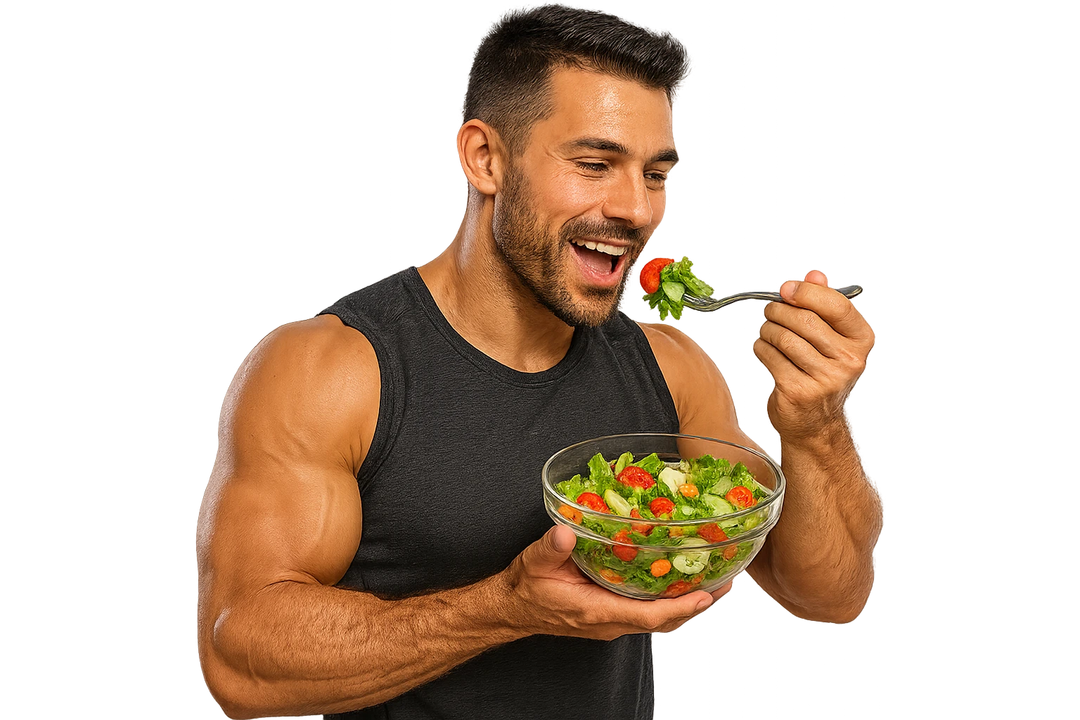 UOMO FITNESS CHE MANGIA INSALATA emoji