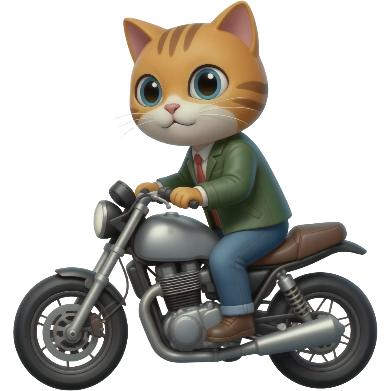 Cat riding on a motorcycle emoji