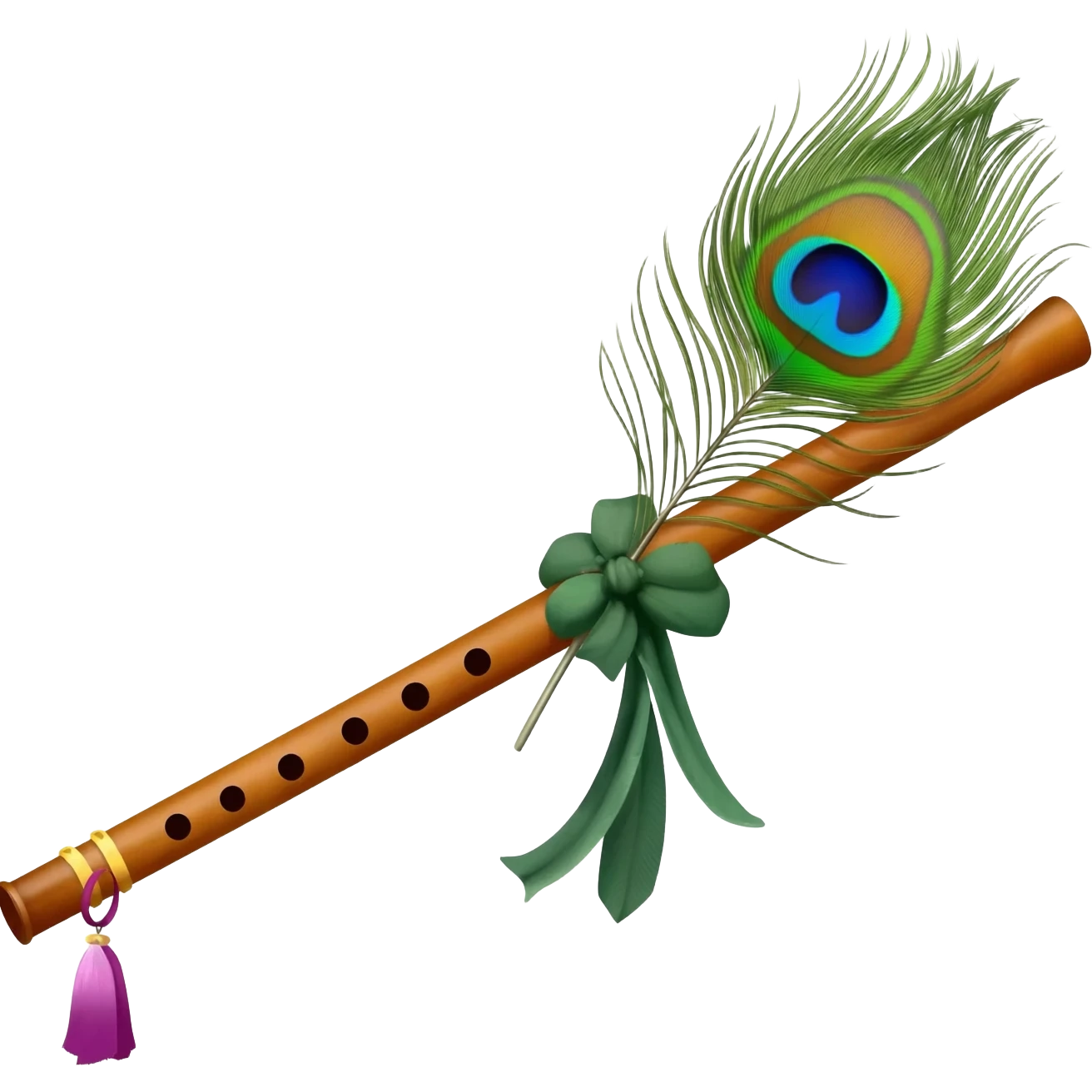 Sree krishnas flute with peacock feather emoji