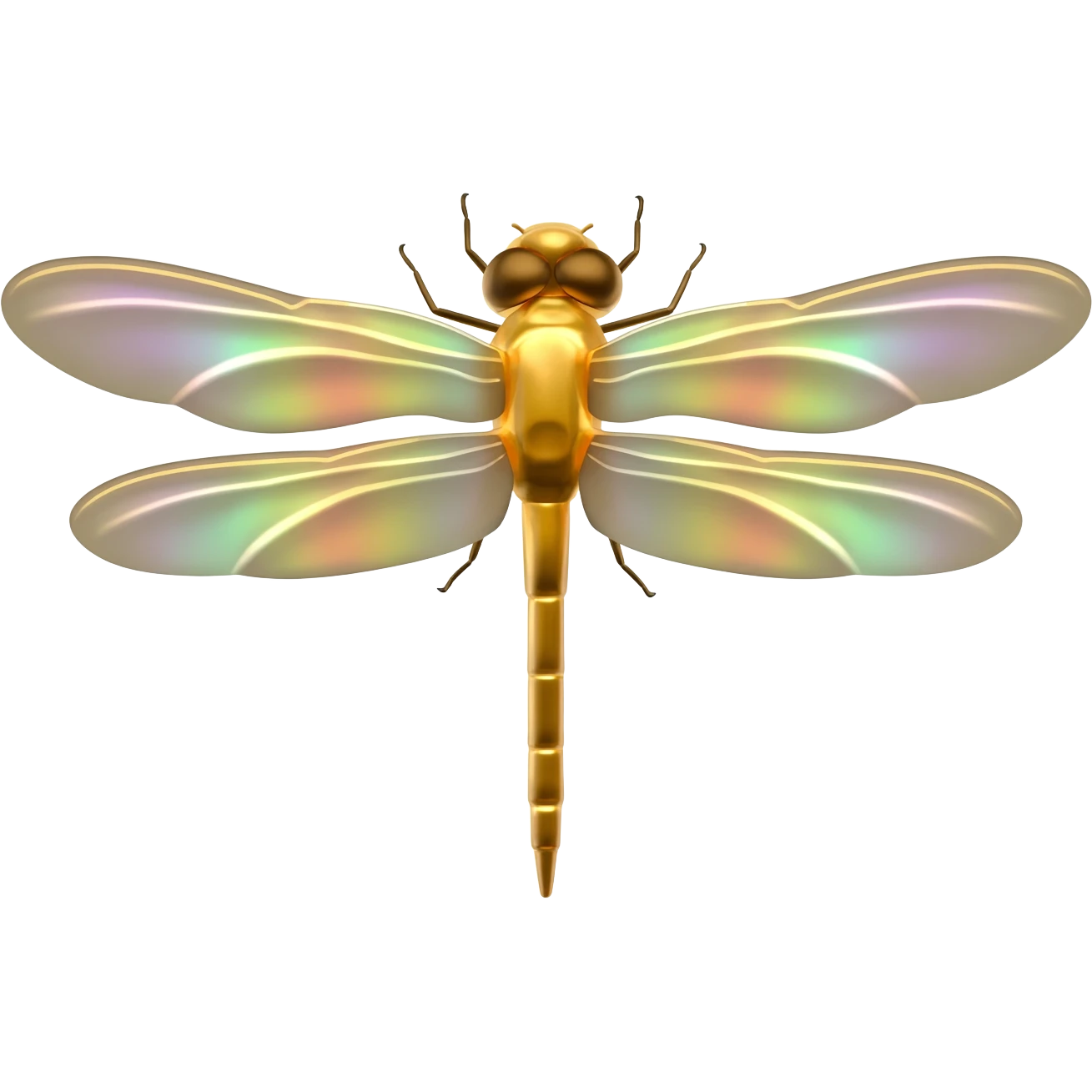 Light beige and shiny gold dragonfly emoji