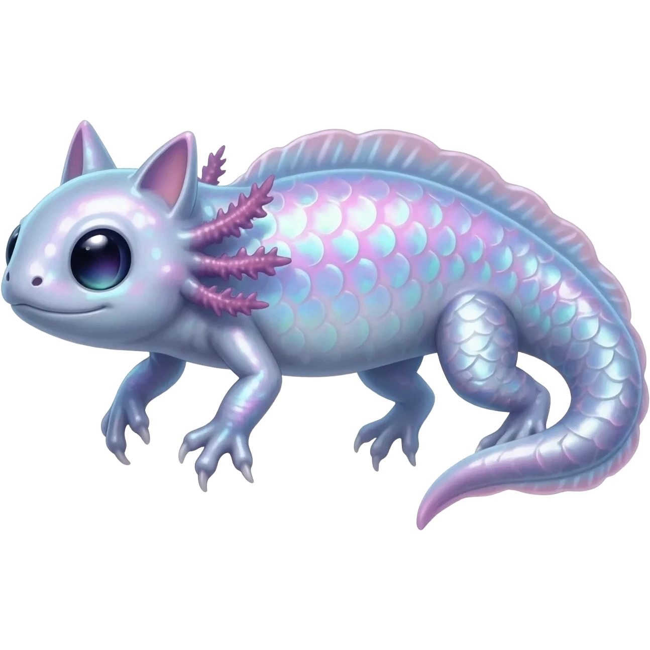 shimmering shiny fantasy-Tadpole-Axolotl-Cat-Fish-hanimal-hybrid-creature emoji