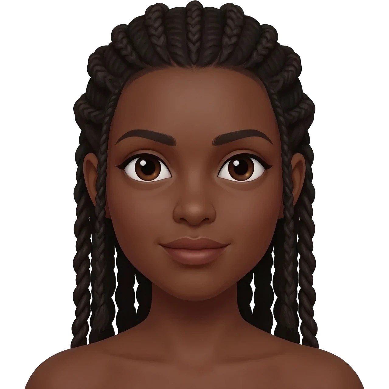 black woman with braids emoji