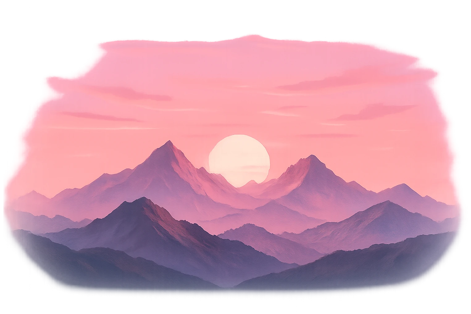 pink sunset over mountains emoji