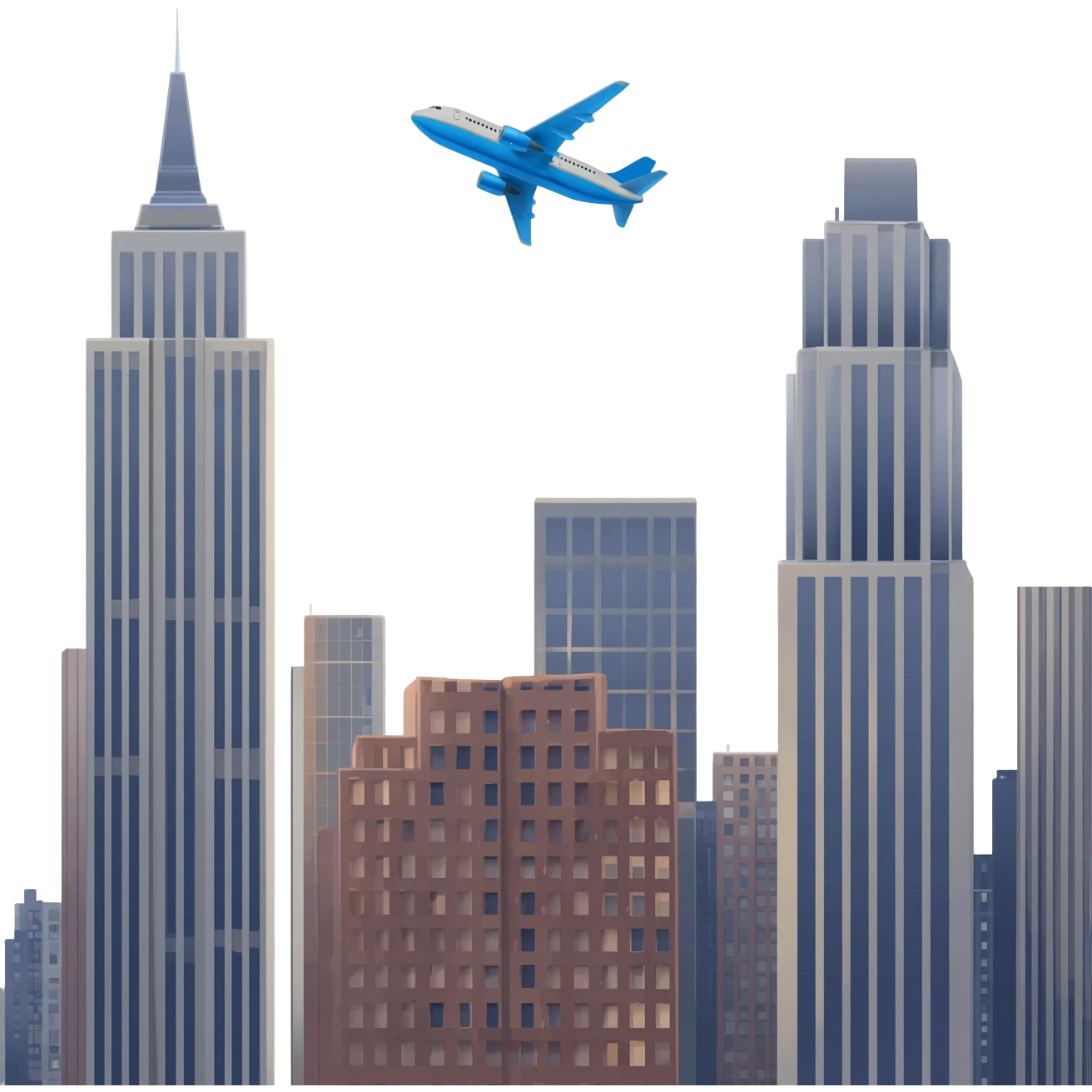 самолёт который летит в 2 небоскрёба в нью-йорке emoji