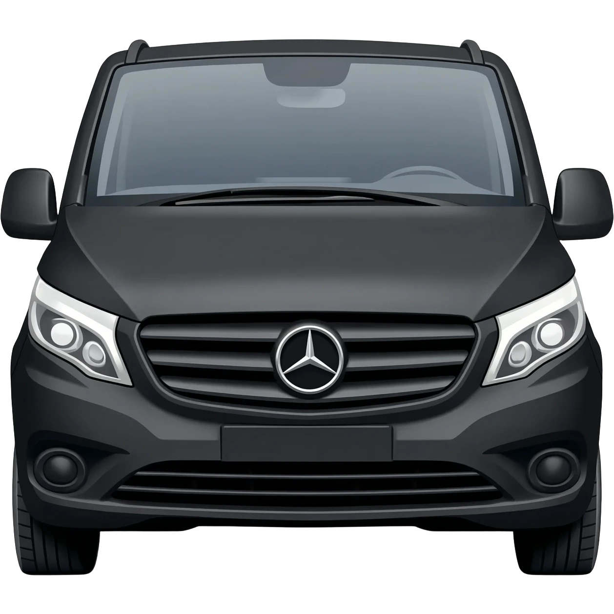 Black mercedes vip vito front cross view emoji