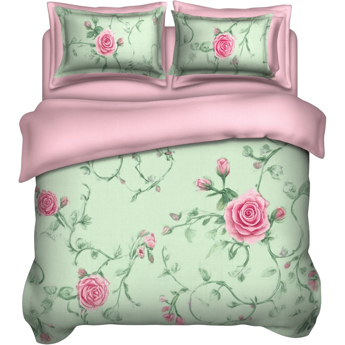 floral green and pink bedding emoji
