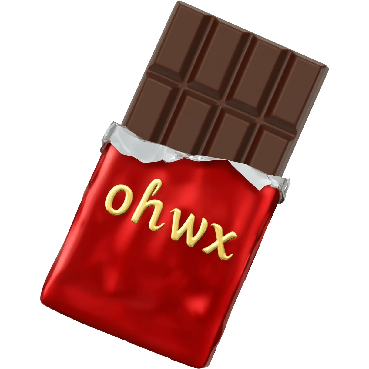 chocolate bar with red wrap emoji