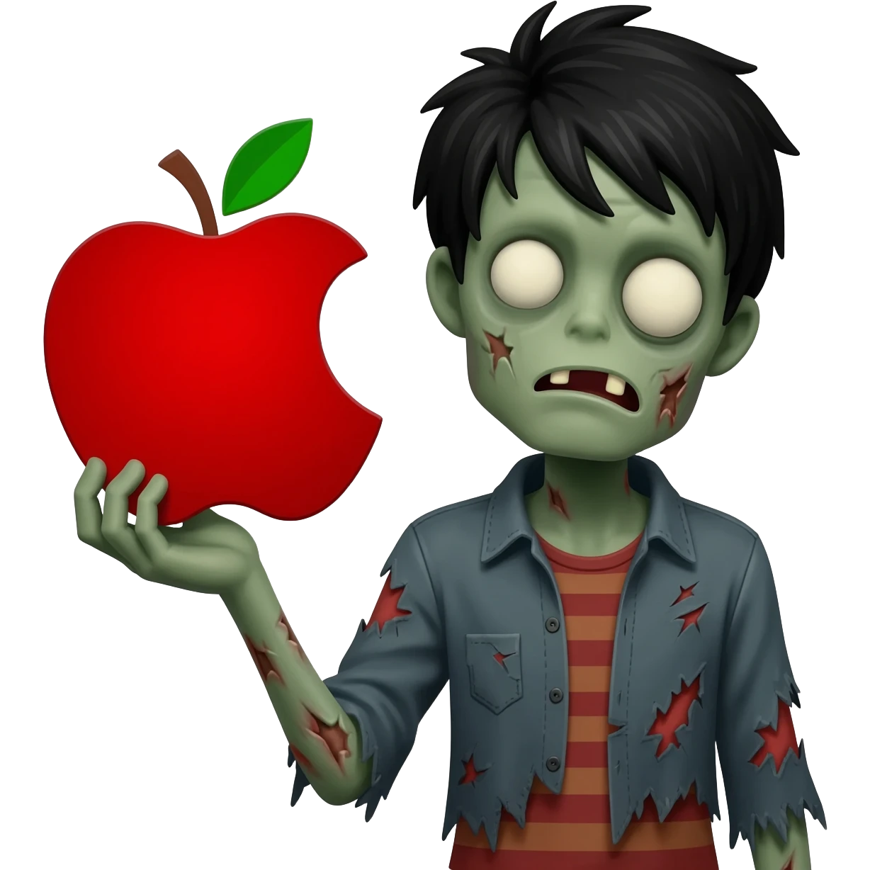 apple emoji type with black hair zombie emoji