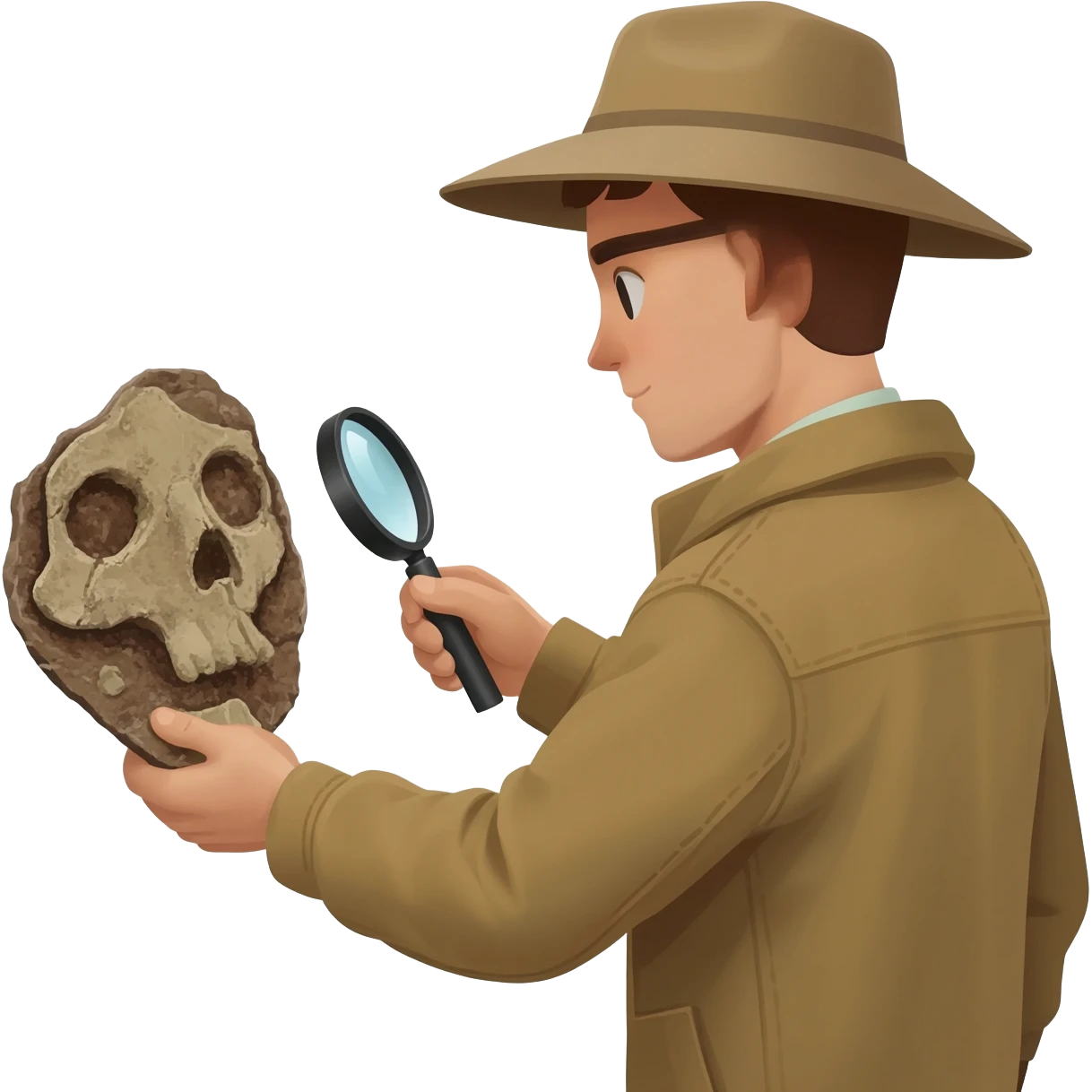 archaeologist is holding a magnifying glass emoji