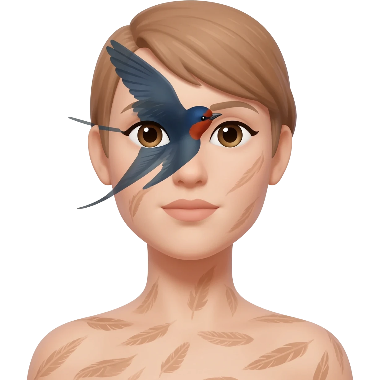 SWALLOW face, woman emoji