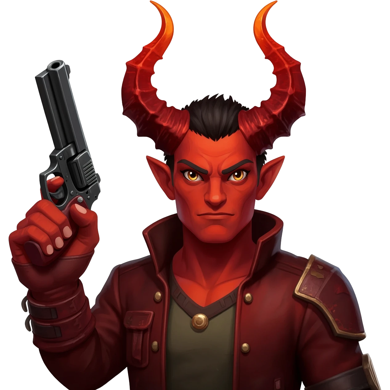 Diablo de iPhone con pistola emoji