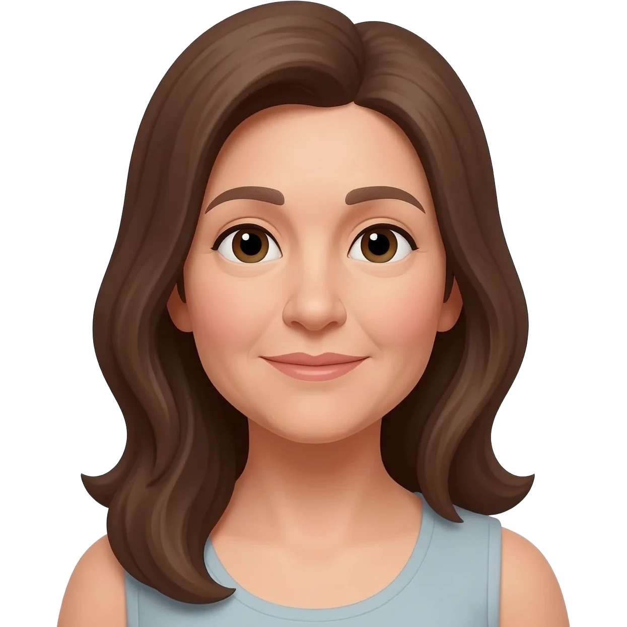 50 year old female with long brown hair emoji