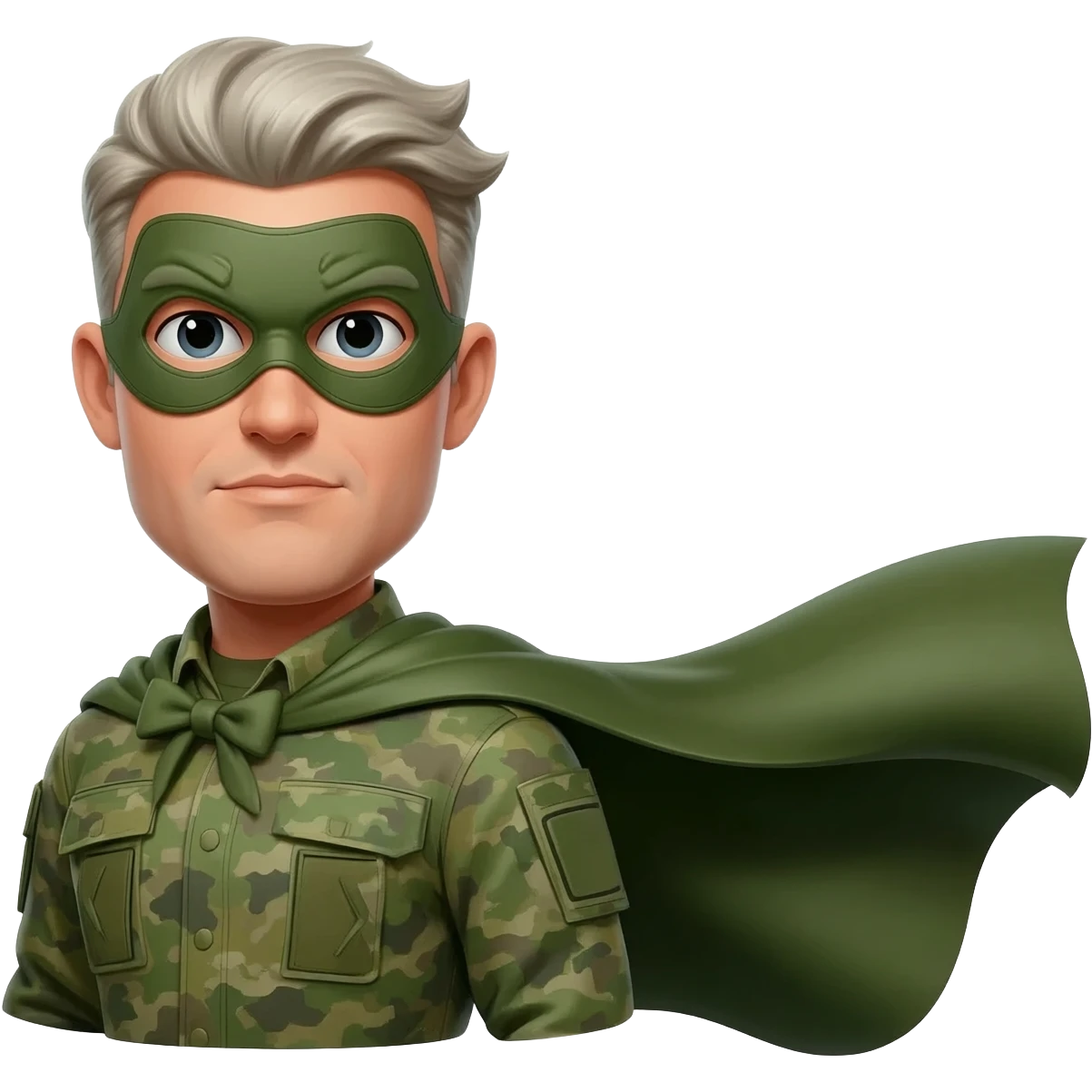 A superhero’s (Army Troop) cape blowing in the wind. Just the cape and mask. emoji