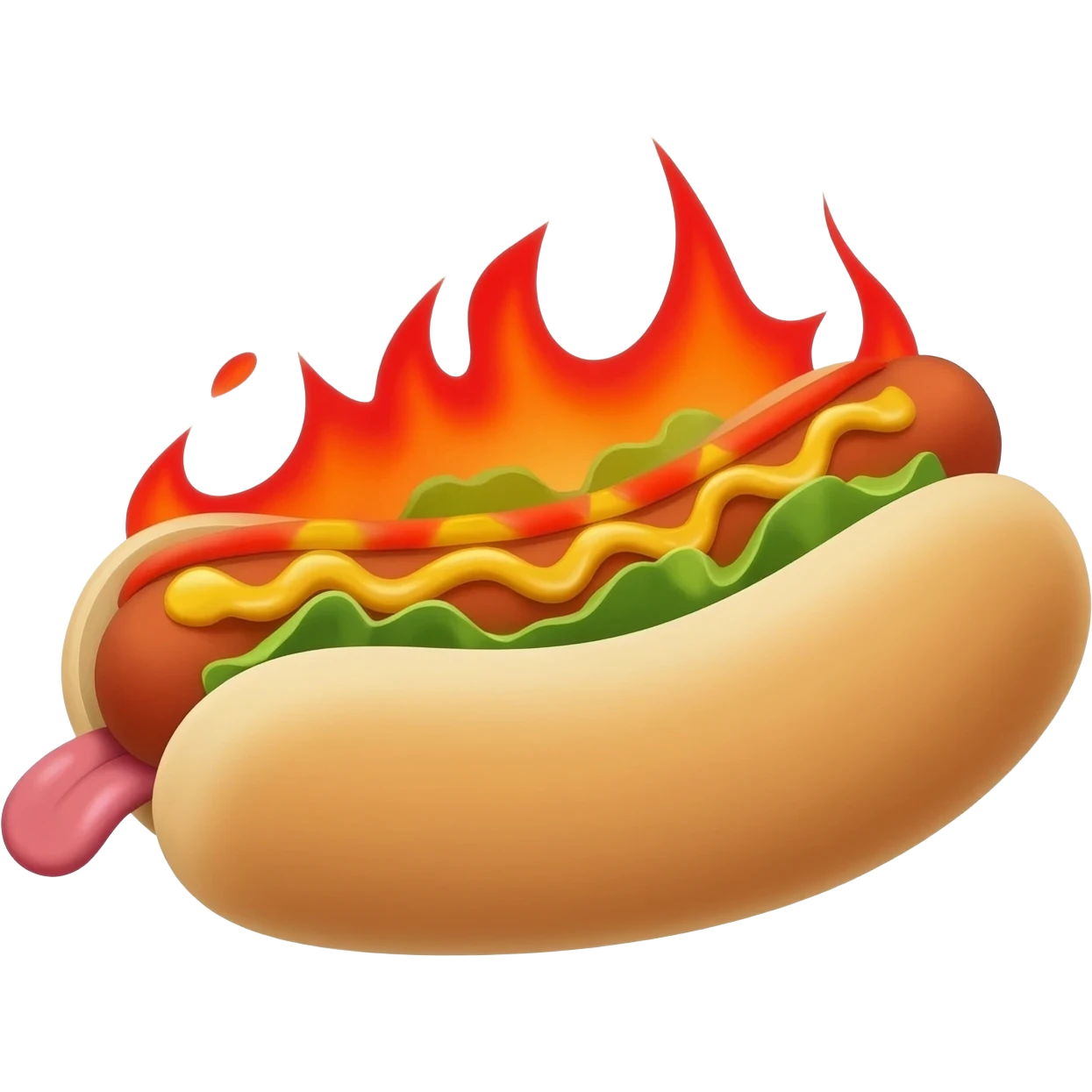 The dog is very hot, its tongue is hanging out and it is sweating. emoji