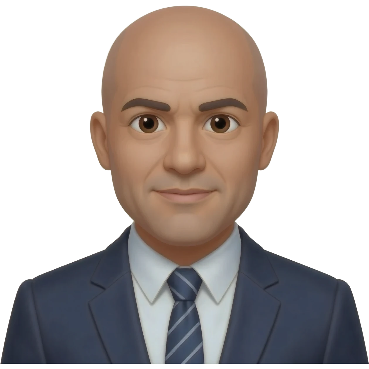 40-year-old organisation consultant, hispanic, balding, in suit and tie emoji