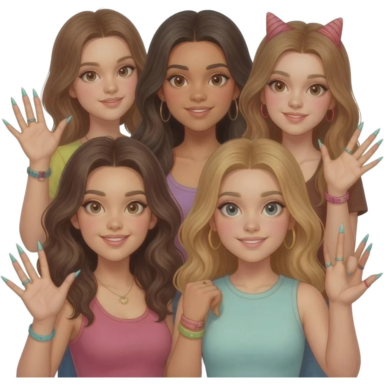 mean  girls whit nails emoji