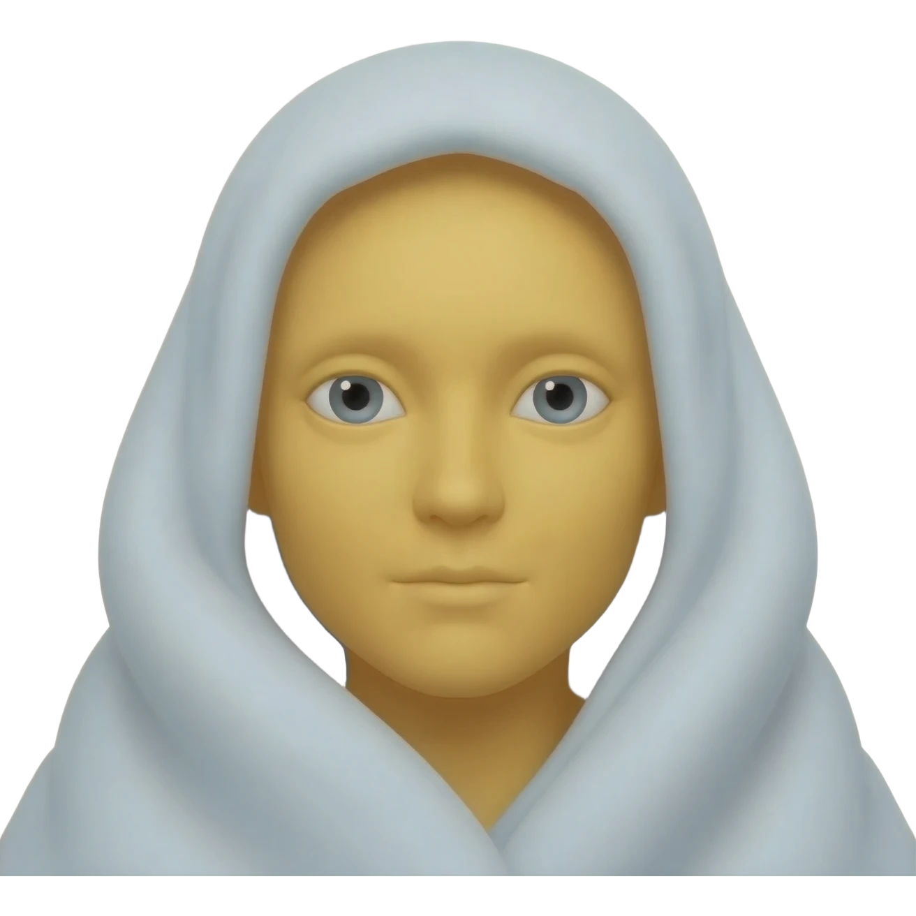 Yellow emoji face hiding inside a blanket with only eyes showing emoji