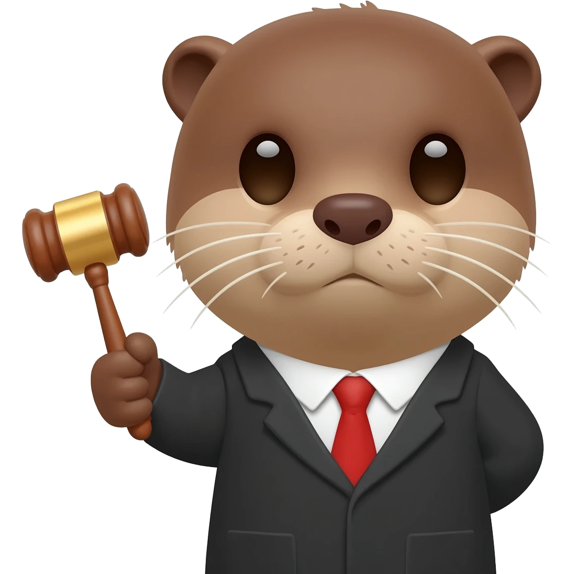 serious otter head with a judge's gavel emoji