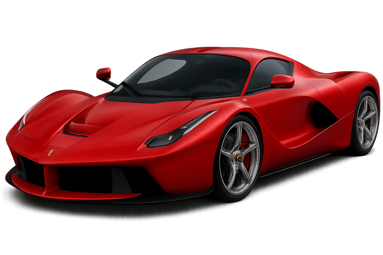Make this car look like a Ferrari hypercar, keep high definition, smooth edges, and transparent background, in a style suitable for editing with smooth and sleek design details. emoji