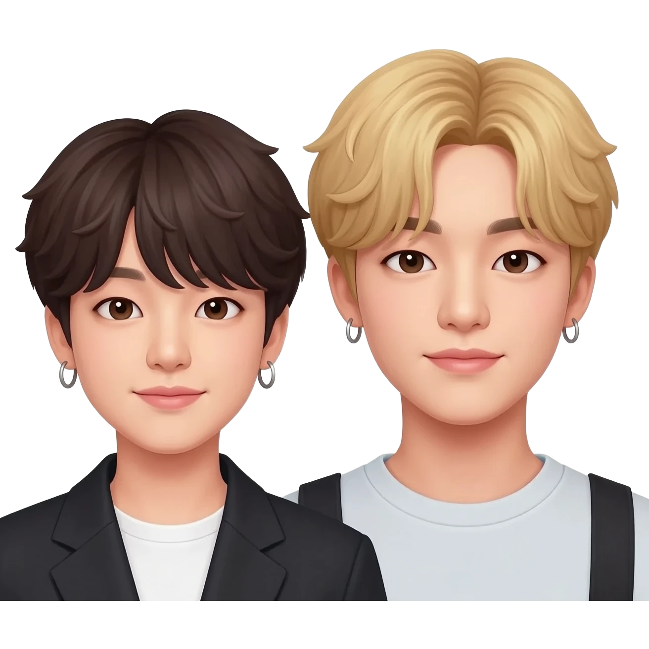 Jimin  loiro and Jungkook are a couple. emoji