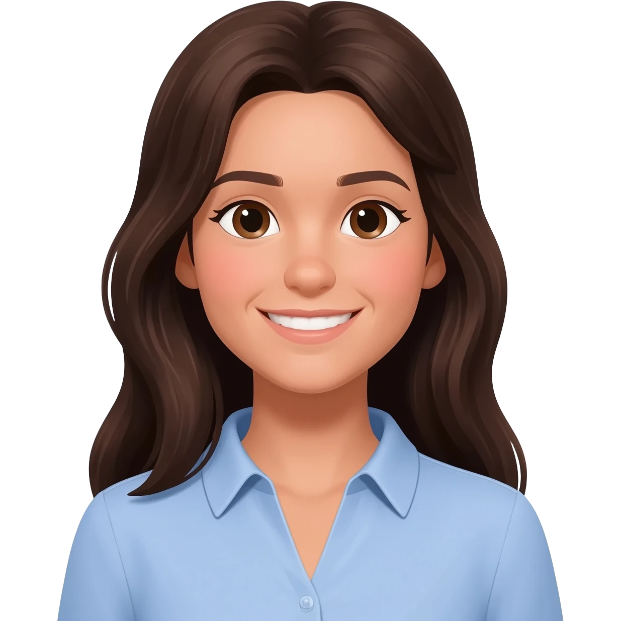 french white happy long haired brunette girl  emoji