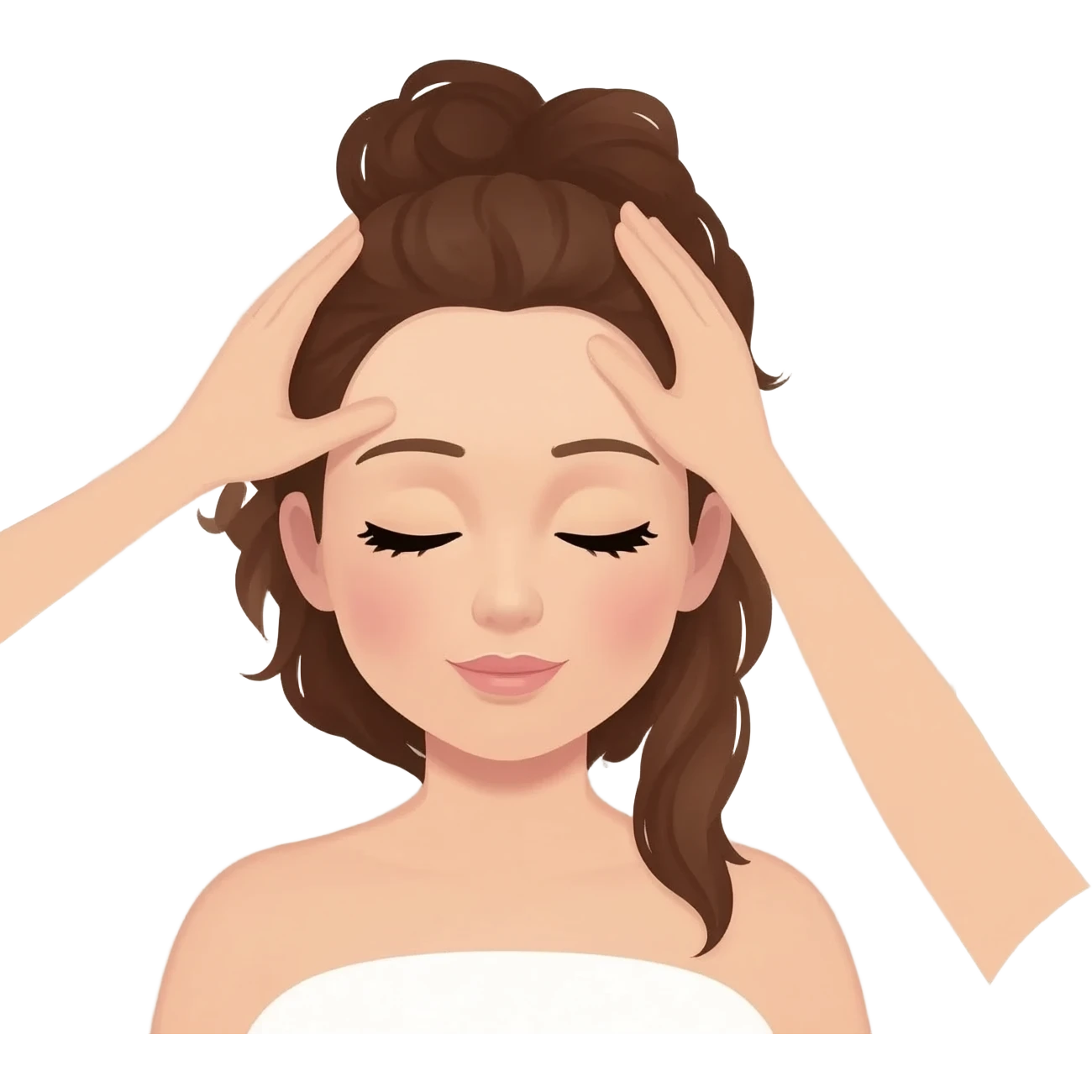 head massage in a luxury spa by a beautician emoji