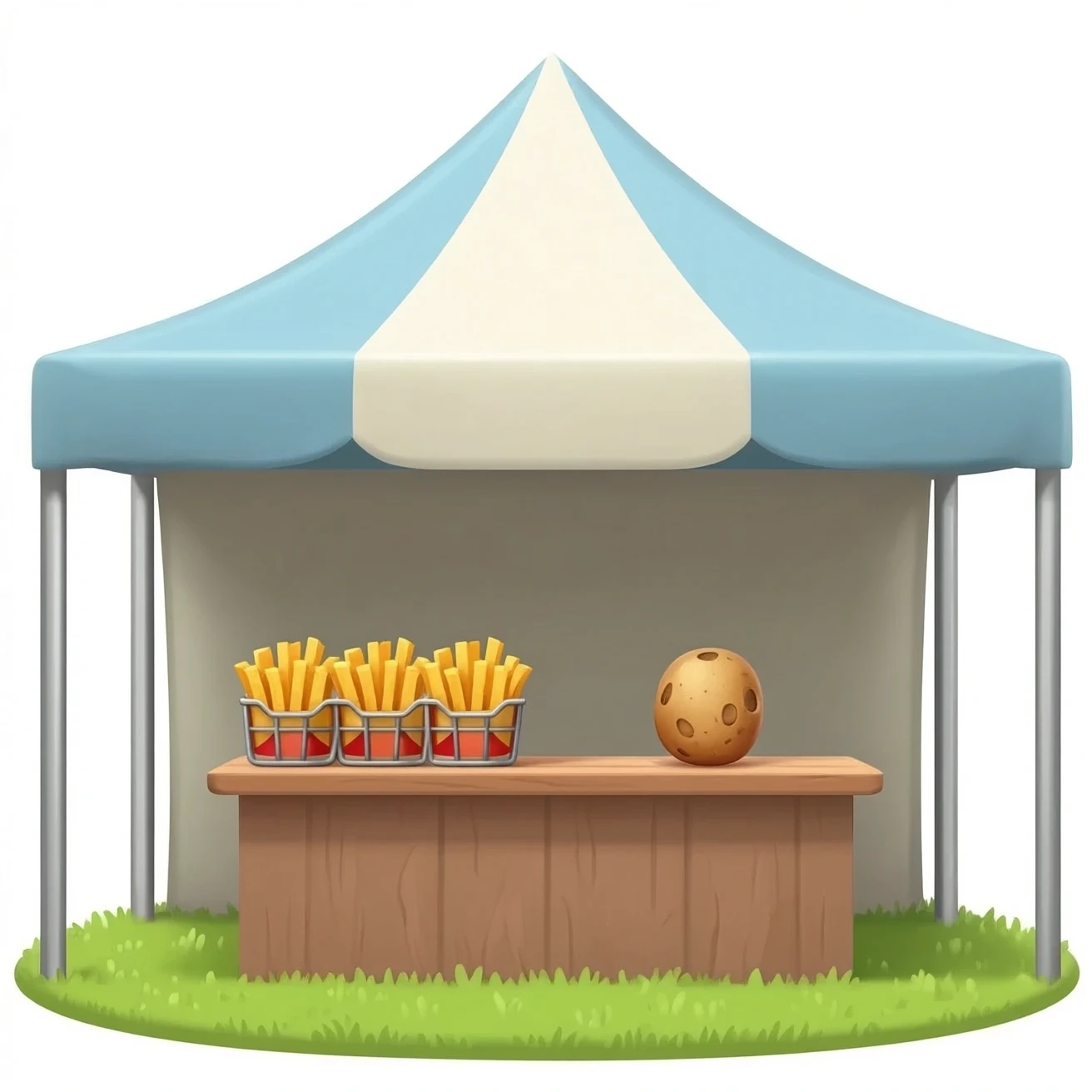 bancarella con tenda vendita patate fritte patate arrosto animato immagine frontale emoji