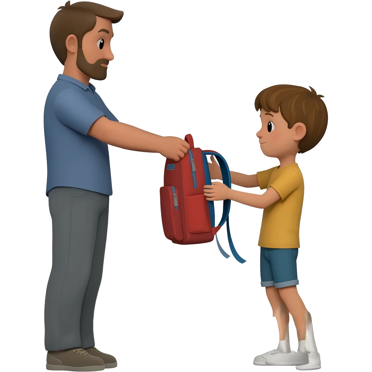 нарисуй как парень забирает мешок у отца  emoji