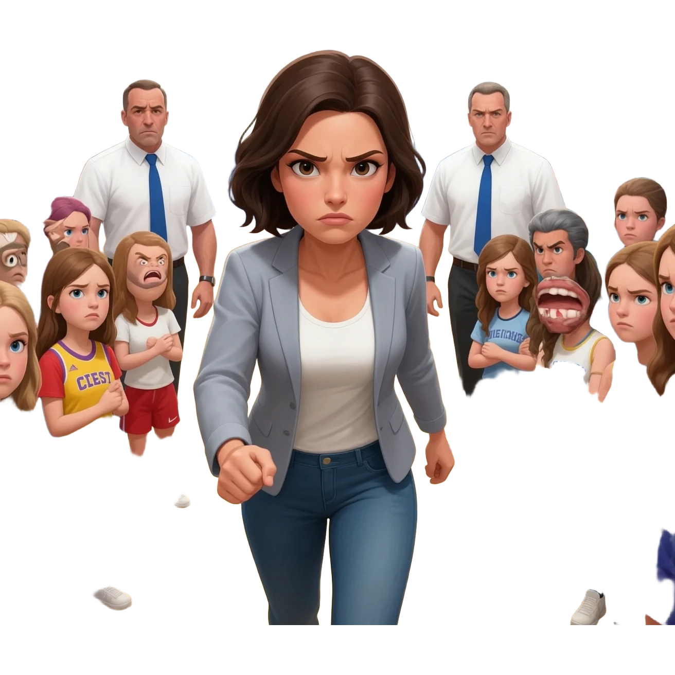 she lacks the masculine authority to control her girls and deal with aggressive competitors and club managers. emoji