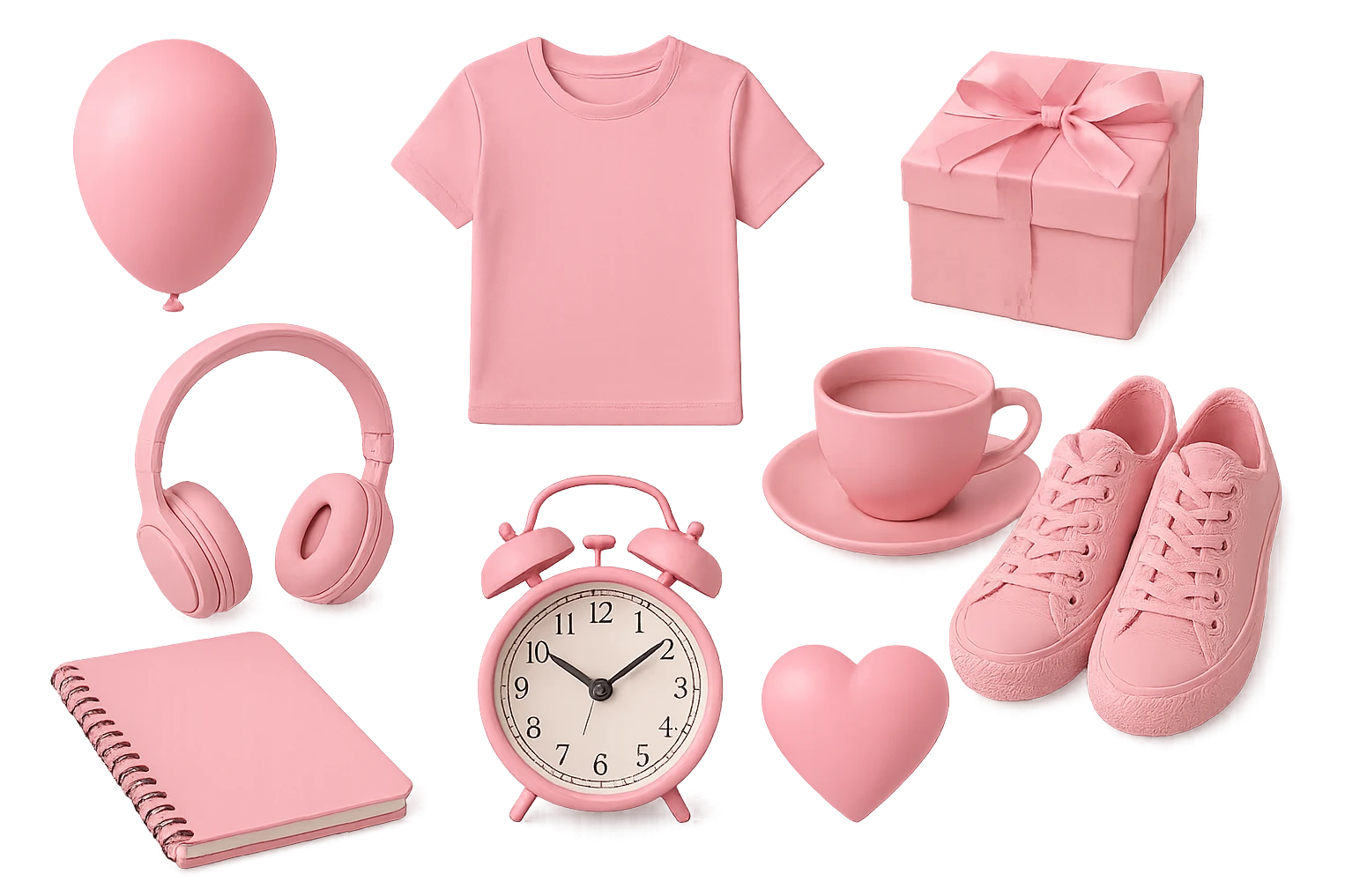 pink objects, no background emoji