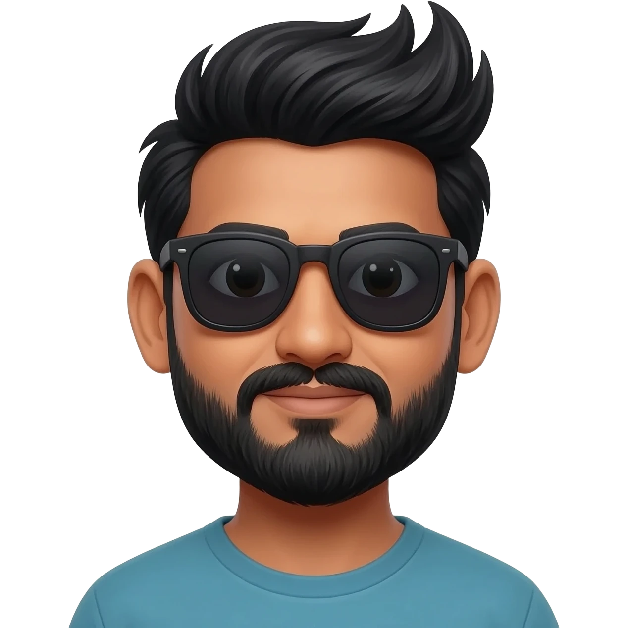Indian mullet hair man with Goatee and sunglasses emoji