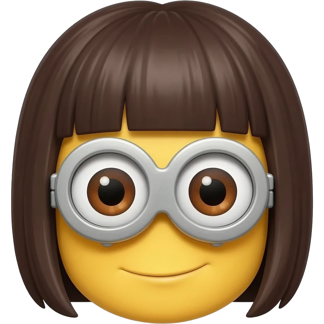 Minion q sea una niña minion con pelo corto y fleco el pelo q no esté tan corto emoji