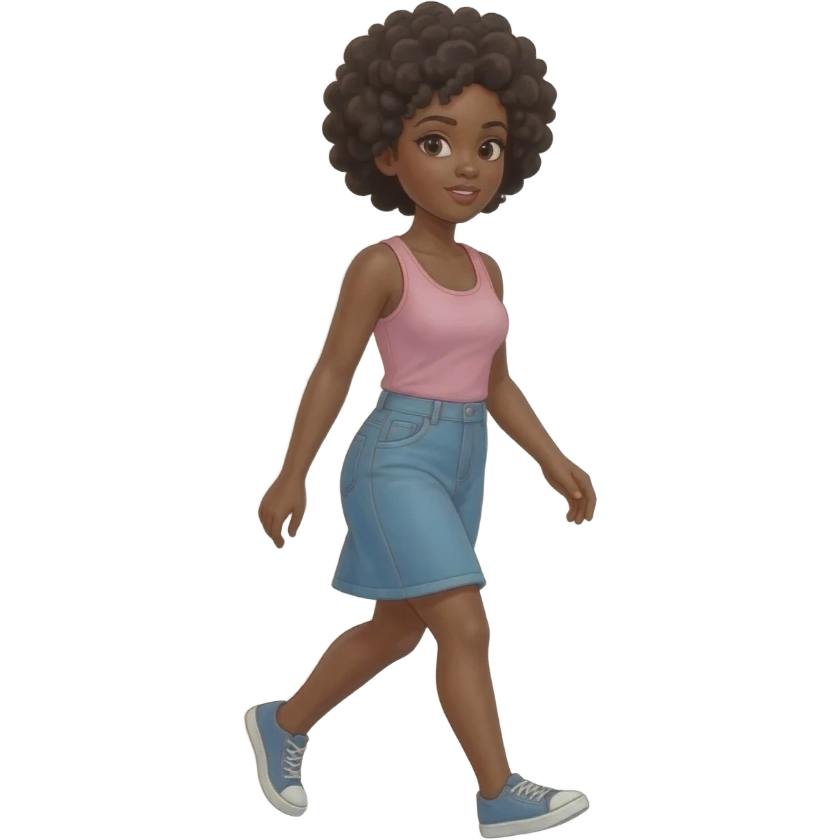 black woman walking emoji