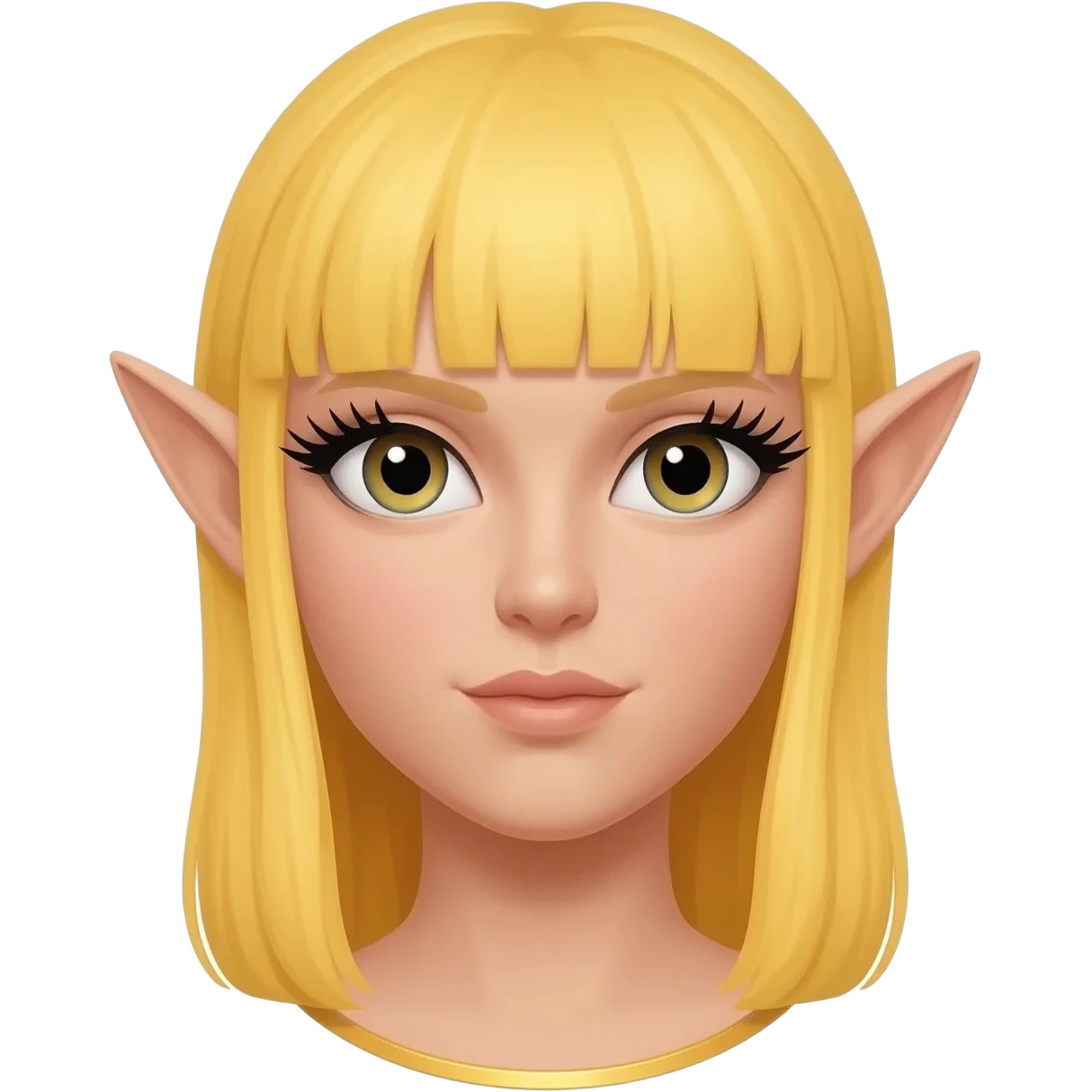 reina elfa celestial del sol de pestañas largas con flequillo emoji