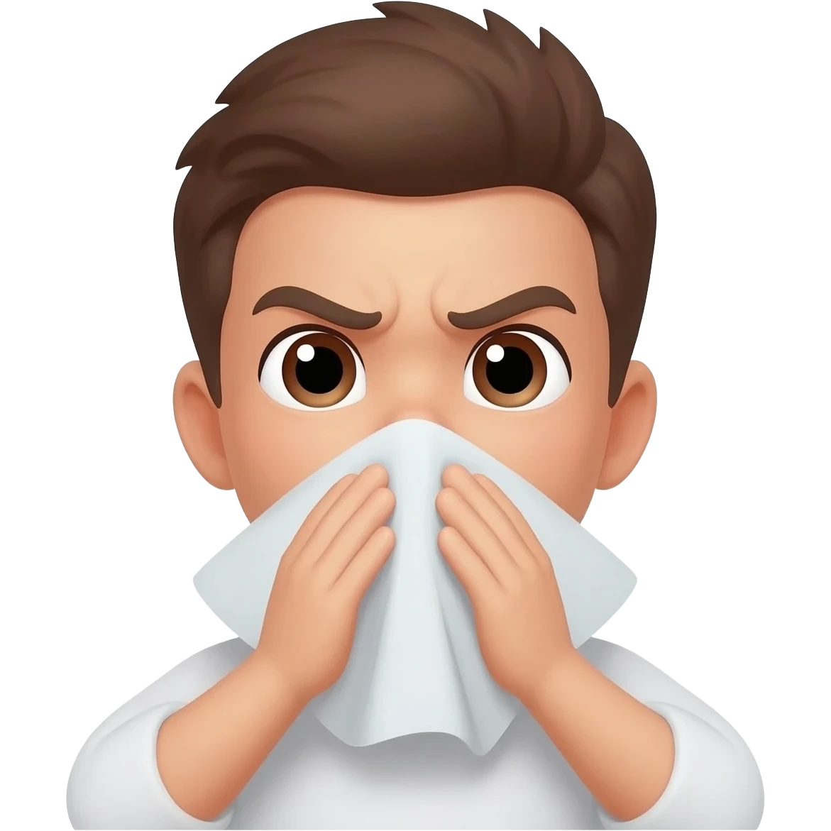 Kannst du den genervten, der mit der Nase pustet kombinieren mut dem der noch oben schaut emoji