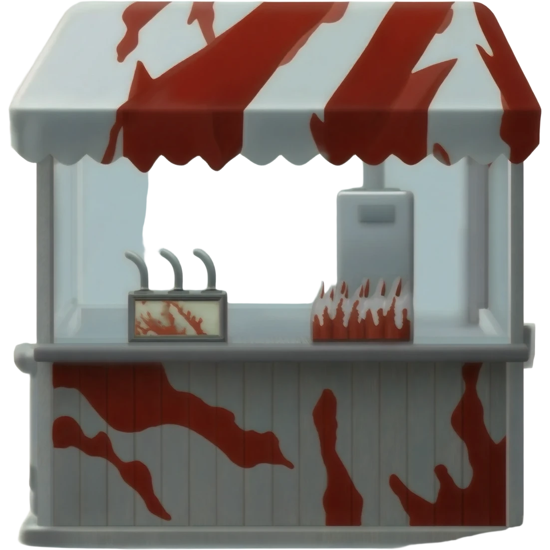 A roblox game that is called Ekas kiosk with a horror backround emoji