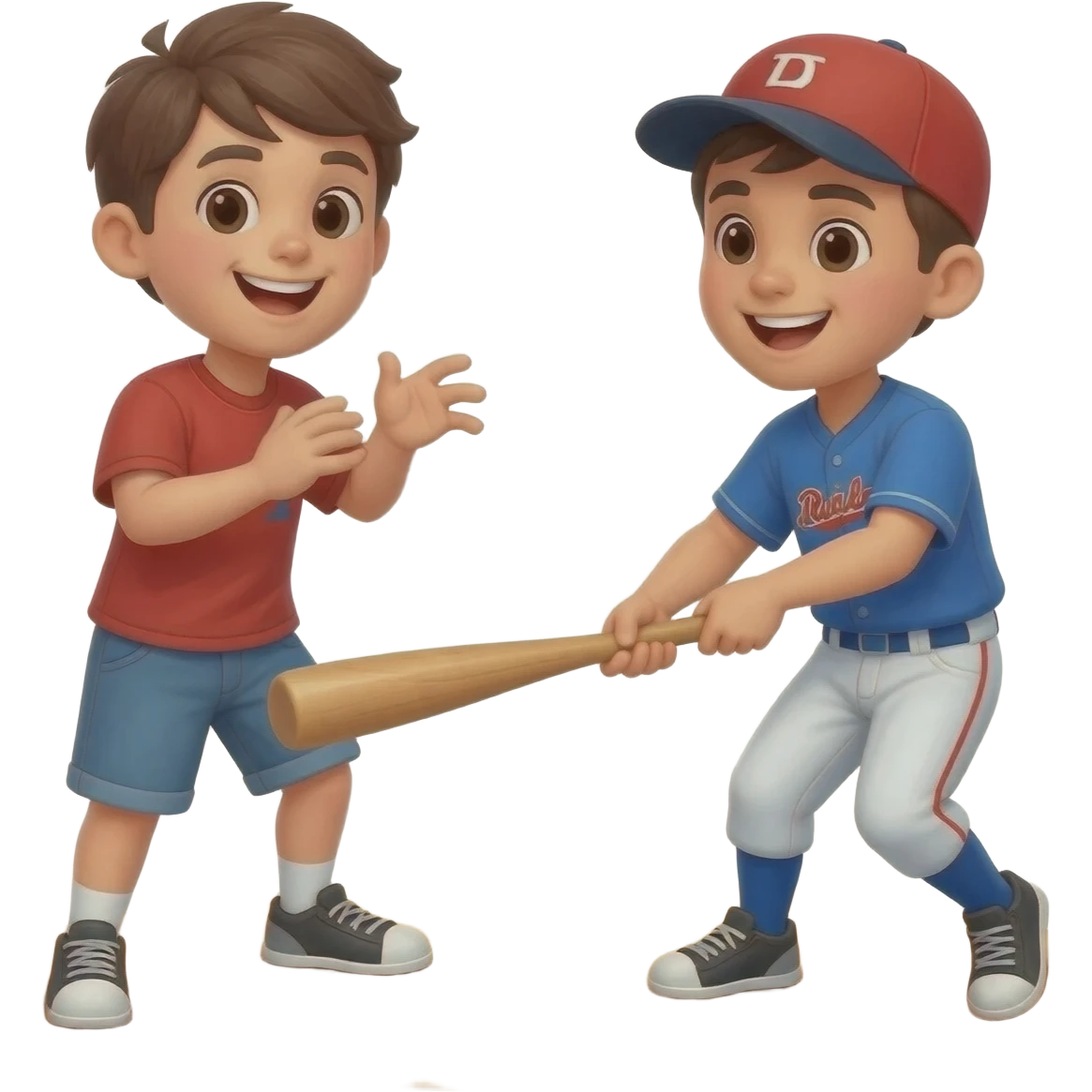dos amigos jugando baseball emoji
