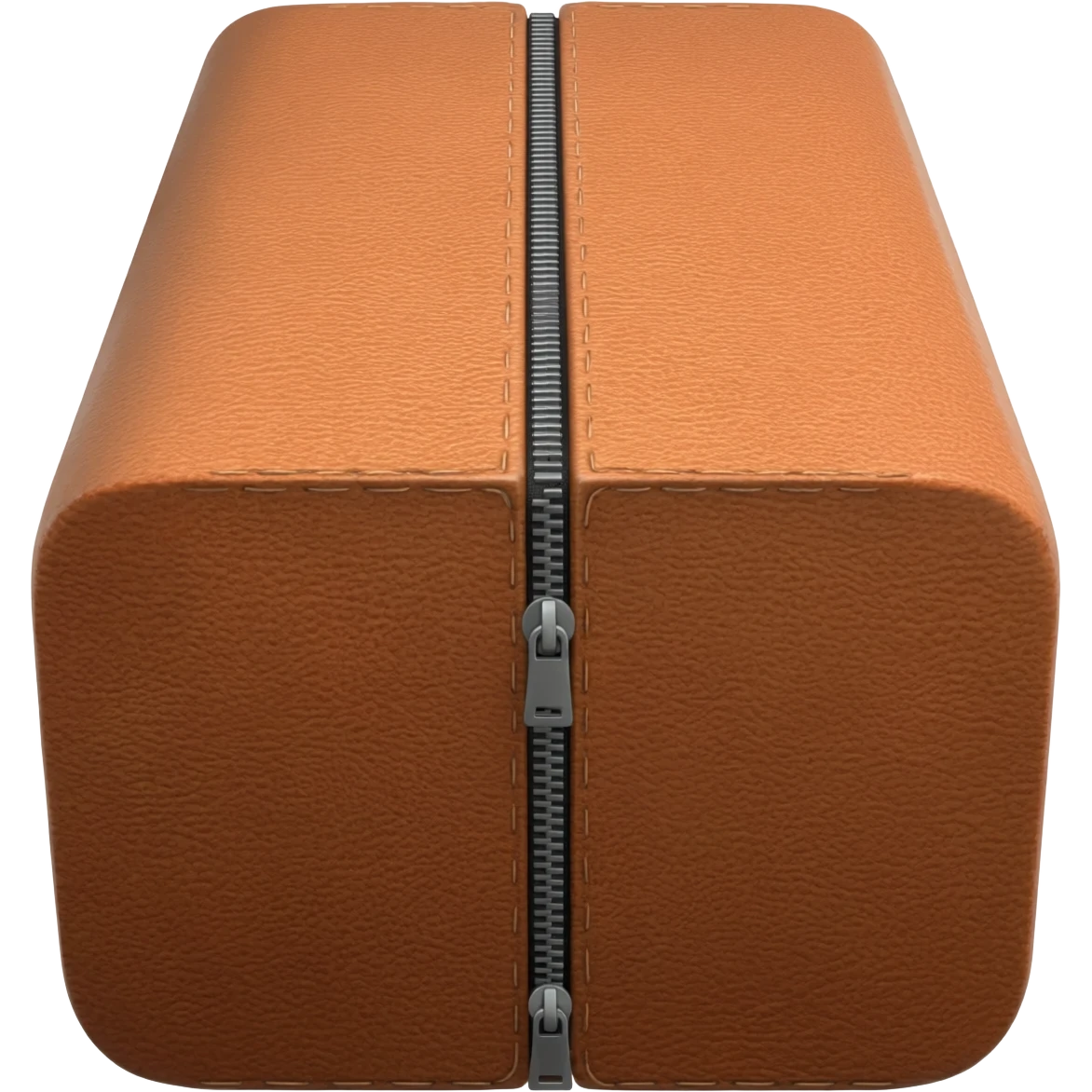 rectangle box made of leather with zip around the centre emoji