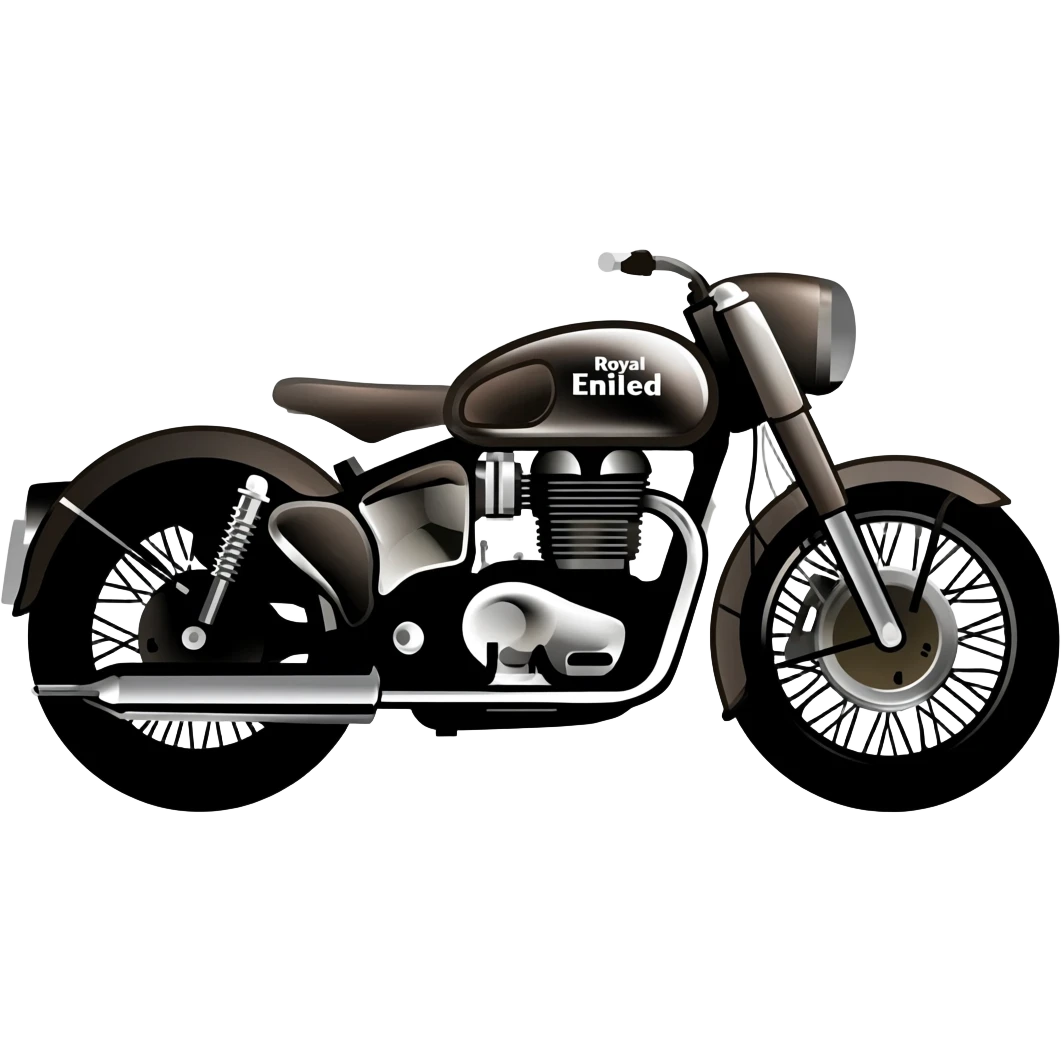 Create a royal enfield logo with the classic bike as the theme emoji