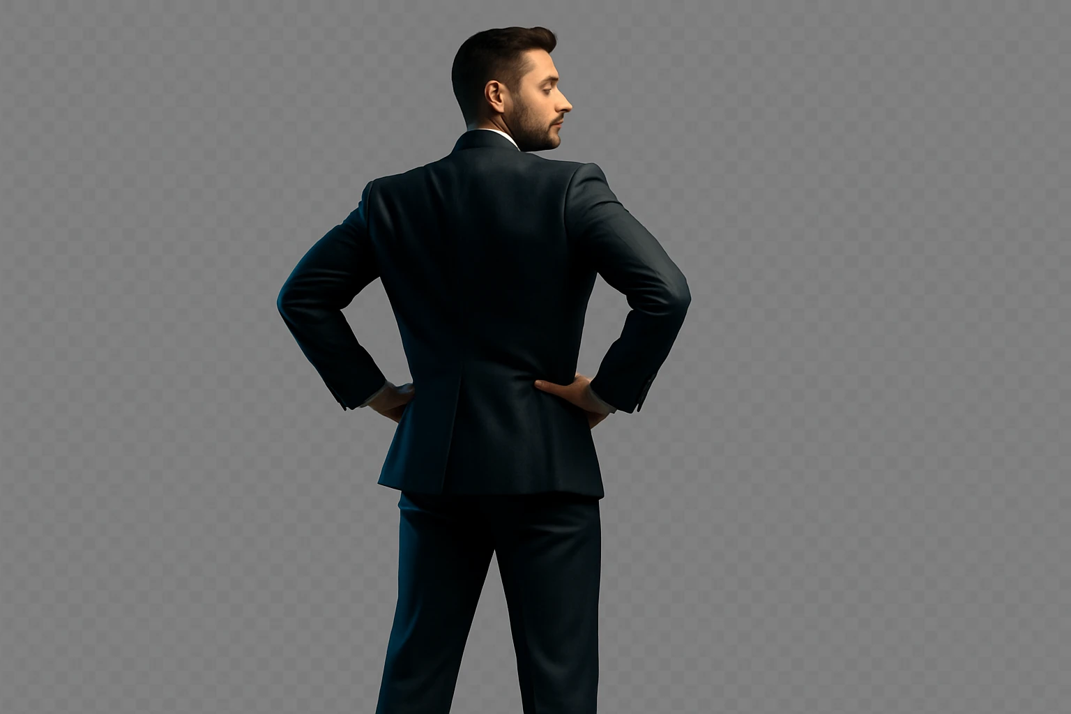 shu rasmni realistik qilib ber orqaga qarasin odam  emoji