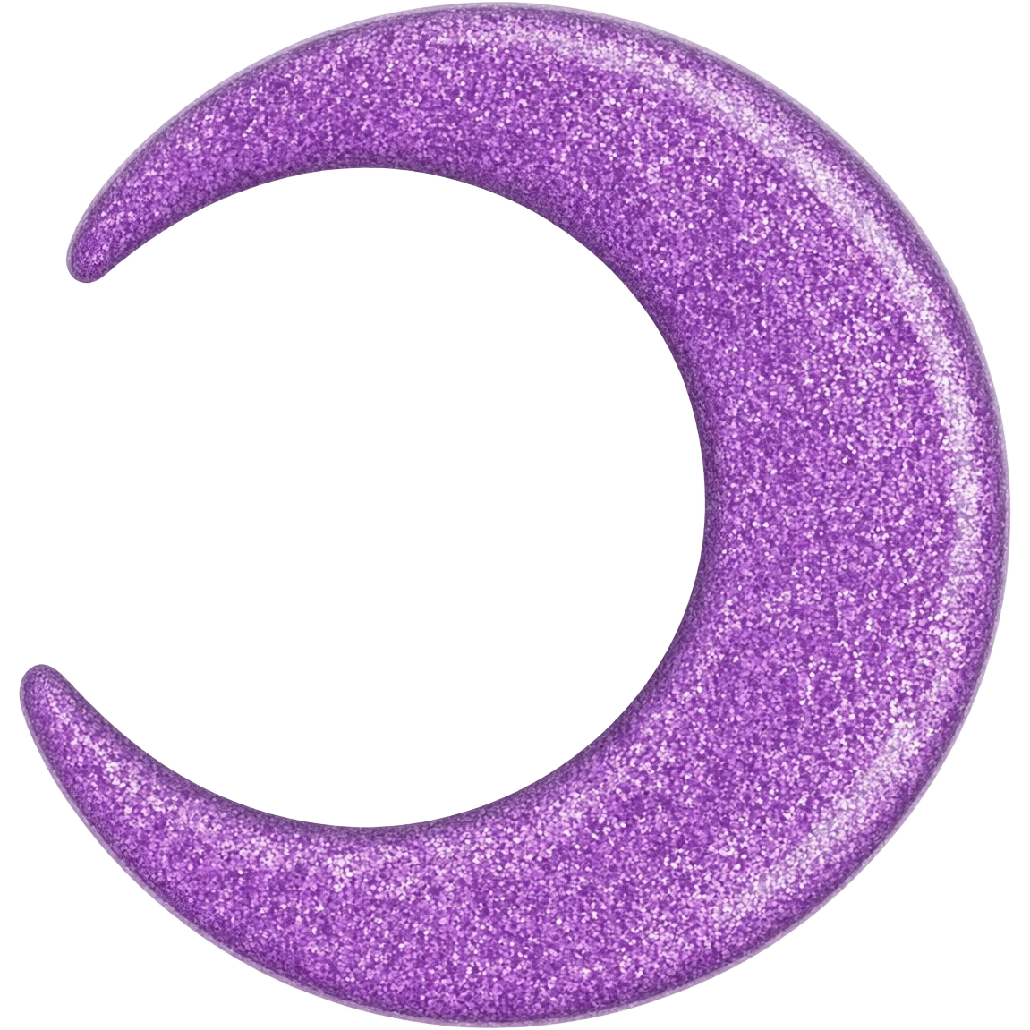 An aesthetic shiny glittering pastel purple lavender crescent damask moon emoji