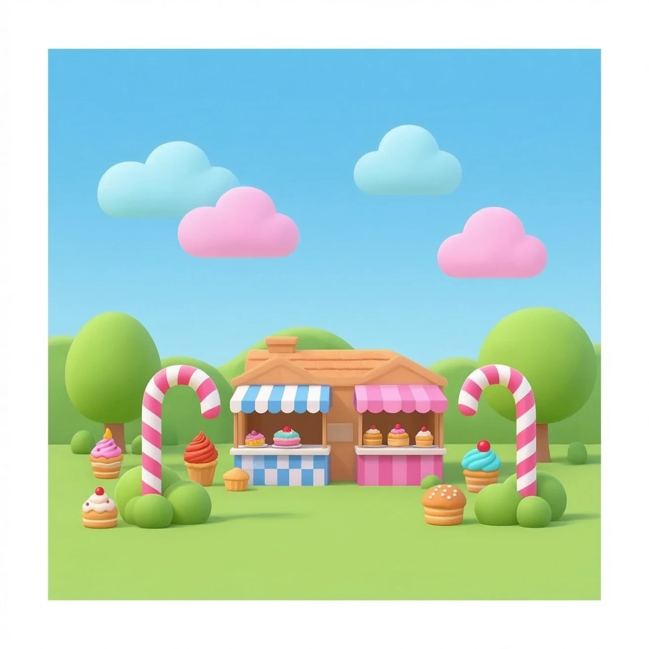 Tizi town my city Sweet foods land  doodles emoji