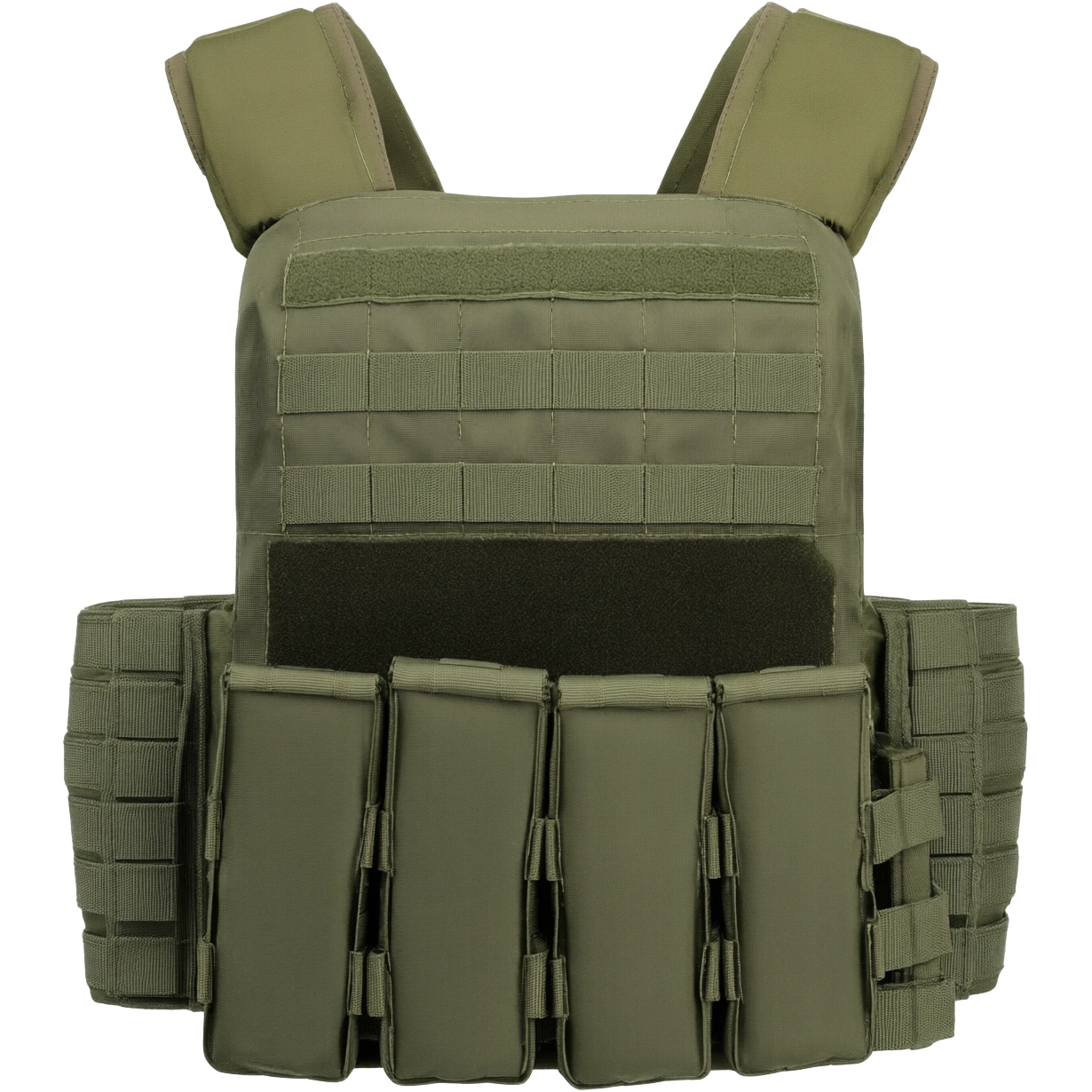 Green fatigue plate carrier with magazine pouch emoji