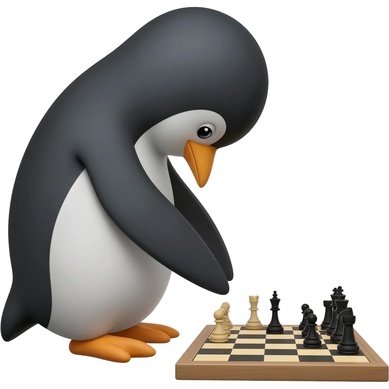 Penguin playing chess emoji